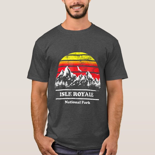 Camiseta Parque nacional Isle Royale Retro (Anverso)