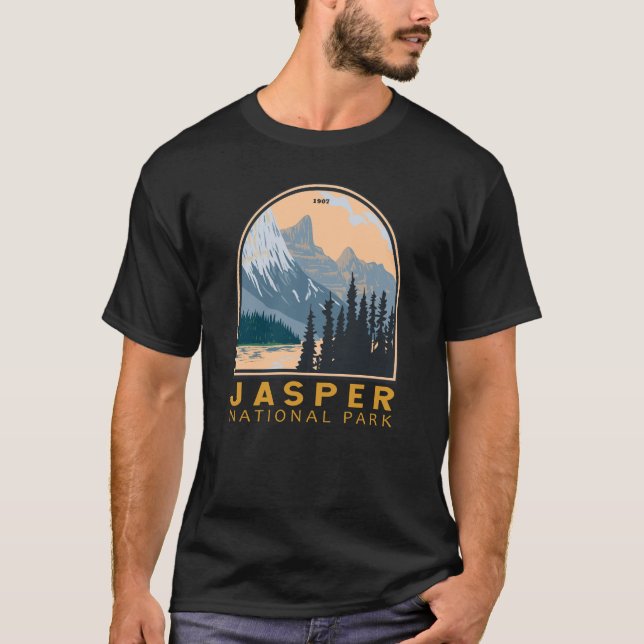 Camiseta Parque nacional Jasper Canadá Viaje de arte (Anverso)