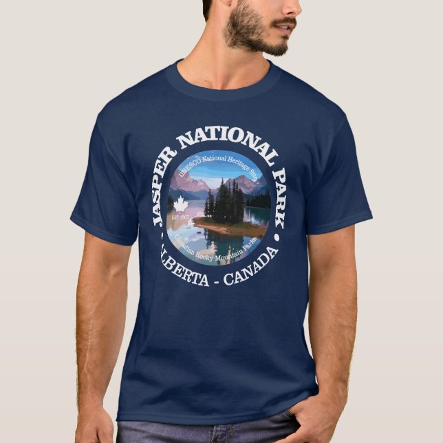 Camiseta Parque nacional Jasper (Lago Maligno) (Anverso)