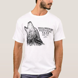 Camiseta Parque nacional JCombs Yellowstone Howling Wolf