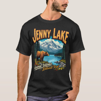 Camiseta Parque Nacional Jenny Lake Viaje Antiguo Vacacione
