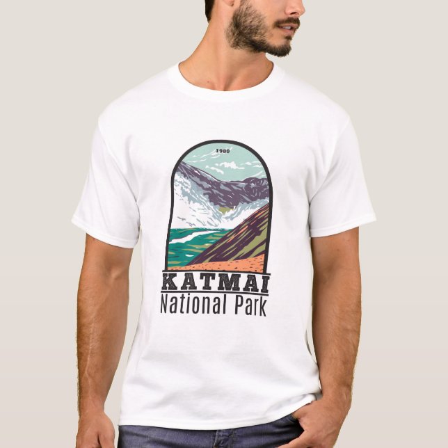 Camiseta Parque nacional Katmai Diez mil humos cosechados (Anverso)