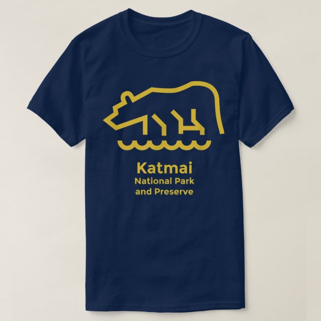 Camiseta Parque nacional Katmai Gráfico retro Minimalista d (Diseño del anverso)
