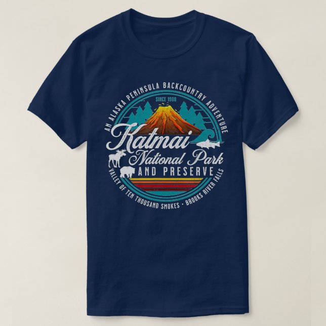 Camiseta Parque nacional Katmai Preserve Alaska Bear Watchi (Diseño del anverso)