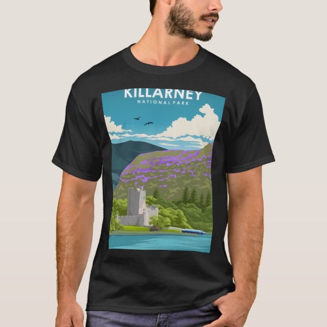 Camiseta Parque nacional Killarney Vintage Naturaleza mínim (Anverso)