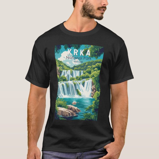 Camiseta Parque nacional Krka Croacia Viaje de arte (Anverso)