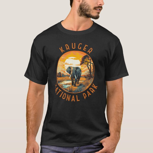 Camiseta Parque nacional Kruger Retro de Elefantes de Sudáf (Anverso)