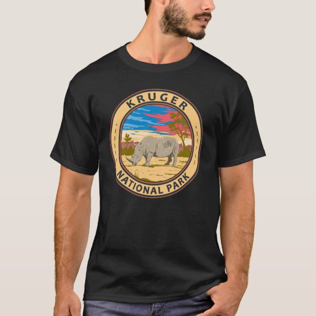 Camiseta Parque nacional Kruger Rhinoceros blancos Viajes a (Anverso)
