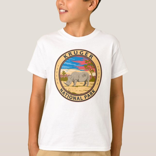 Camiseta Parque nacional Kruger Rhinoceros blancos Viajes a (Anverso)