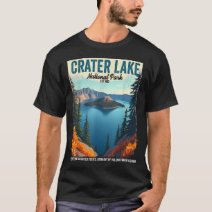 Camiseta Parque Nacional Lago del Cráter Senderismo Camping