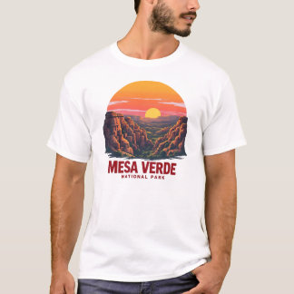 Camiseta Parque nacional Mesa Verde Arte de retro plano