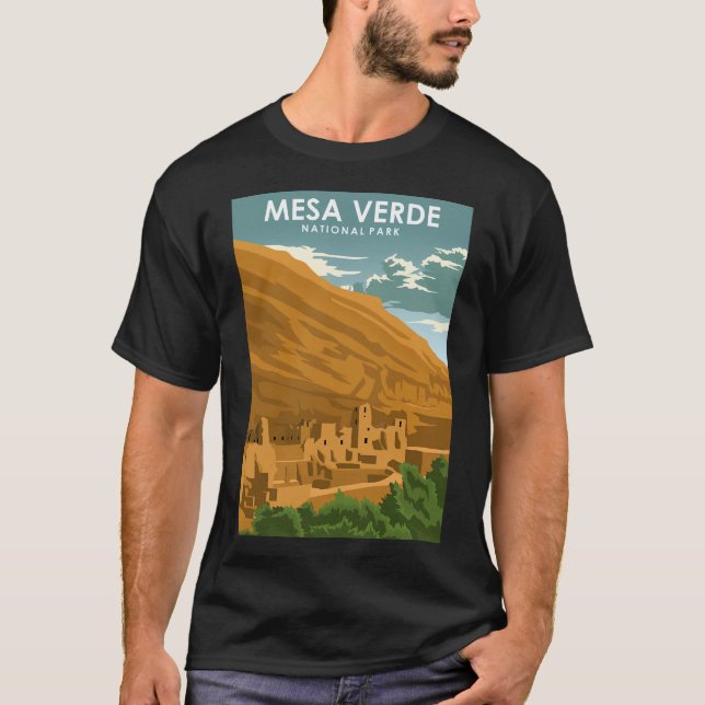 Camiseta Parque nacional Mesa Verde Poster de Viajes de Vin (Anverso)