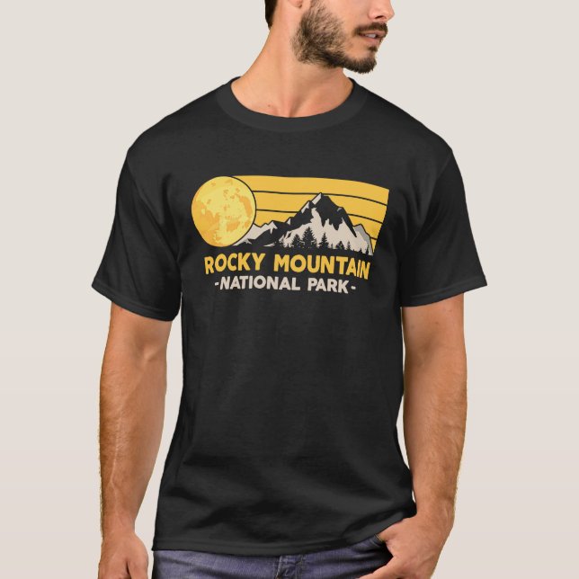 Camiseta Parque nacional Montaña Rocosa de Vintage Montana  (Anverso)