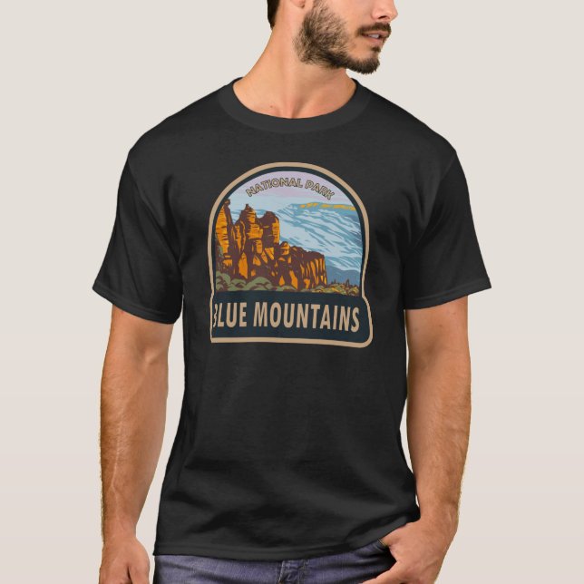 Camiseta Parque nacional Montañas Azules Australia Vintage  (Anverso)