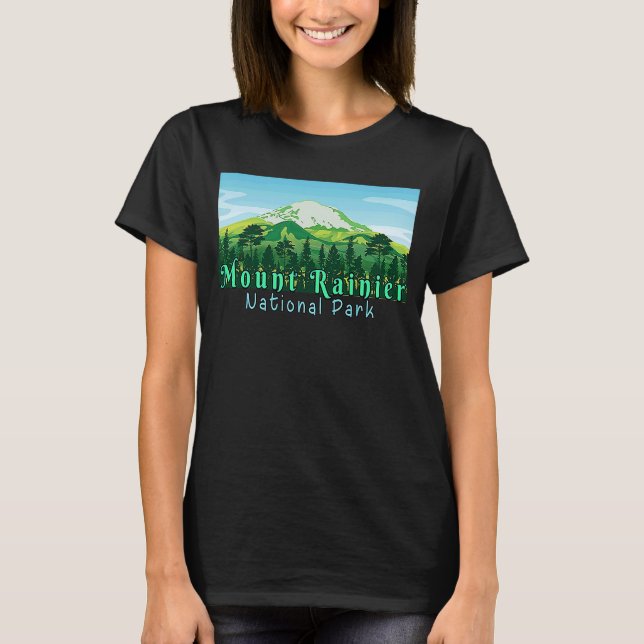 Camiseta Parque nacional Monte Rainier Naturaleza de Washin (Anverso)