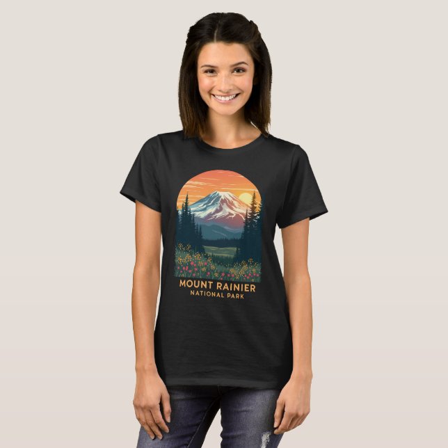 Camiseta Parque nacional Monte Rainier - Sunset de Flor Sil (Anverso completo)