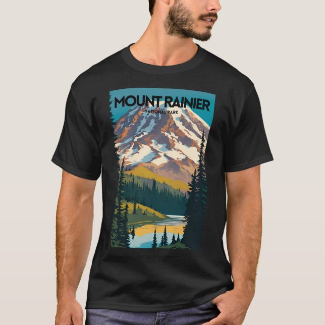 Camiseta Parque nacional Monte Rainier Tradicional Viajes P (Anverso)