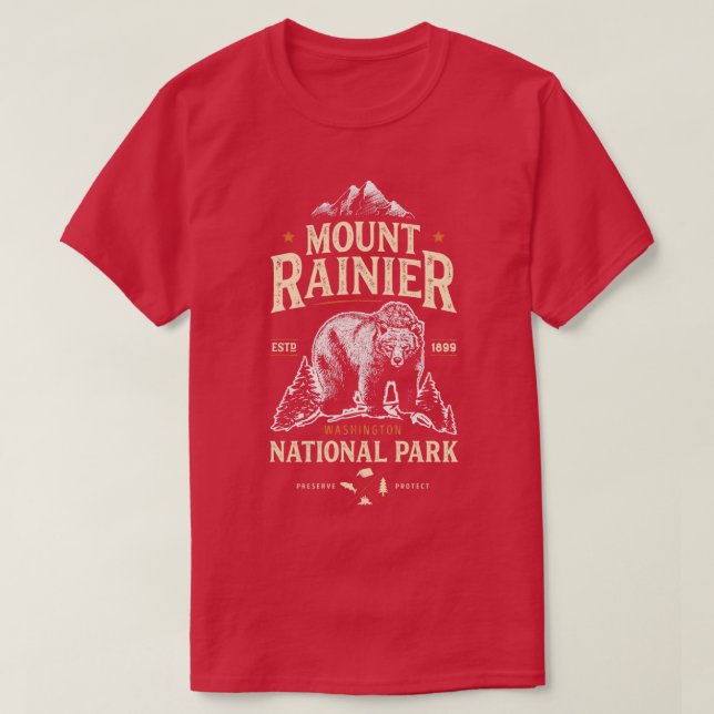 Camiseta Parque nacional Monte Rainier - Washington Bear Vi (Diseño del anverso)