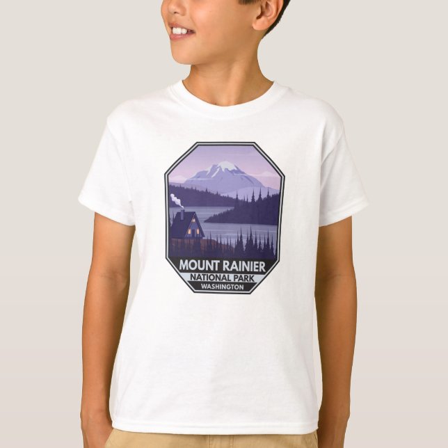Camiseta Parque nacional Mount Rainier Washington Cabin Ret (Anverso)