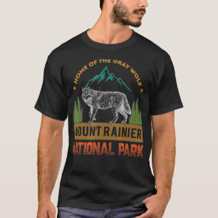 Camiseta Parque nacional Mount Rainier Wolf Vintage Mujeres