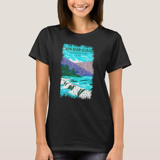Camiseta Parque nacional New River Gorge West Virginia Dist (Anverso)