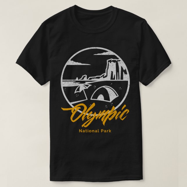 Camiseta Parque nacional olímpico Camping Hik (Diseño del anverso)