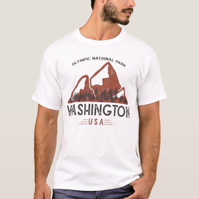 Camiseta Parque nacional Olímpico de Vintage (Anverso)