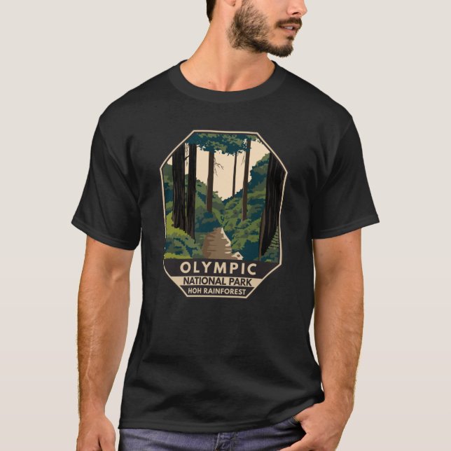 Camiseta Parque nacional olímpico Hoh Rainforest Vintage (Anverso)