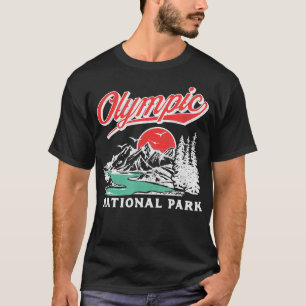 Camiseta Parque nacional olímpico Montañas Retro 80 Gráfico