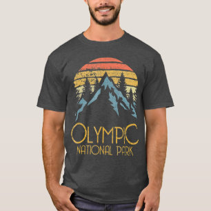 Camiseta Parque Nacional Olímpico Retro Montañas Washingt