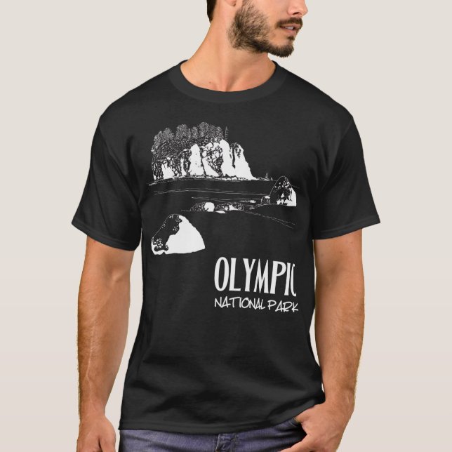 Camiseta Parque nacional olímpico Ruby Beach Washington Art (Anverso)