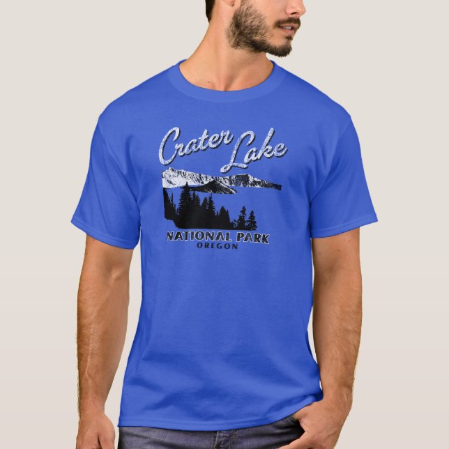 Camiseta Parque nacional Oregon del lago crater retro (Anverso)