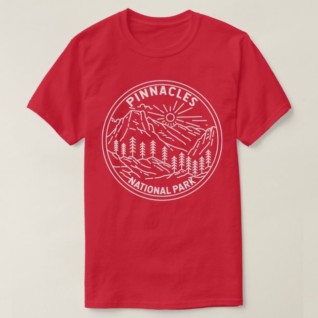Camiseta Parque nacional Pinnacles California Monoline (Diseño del anverso)