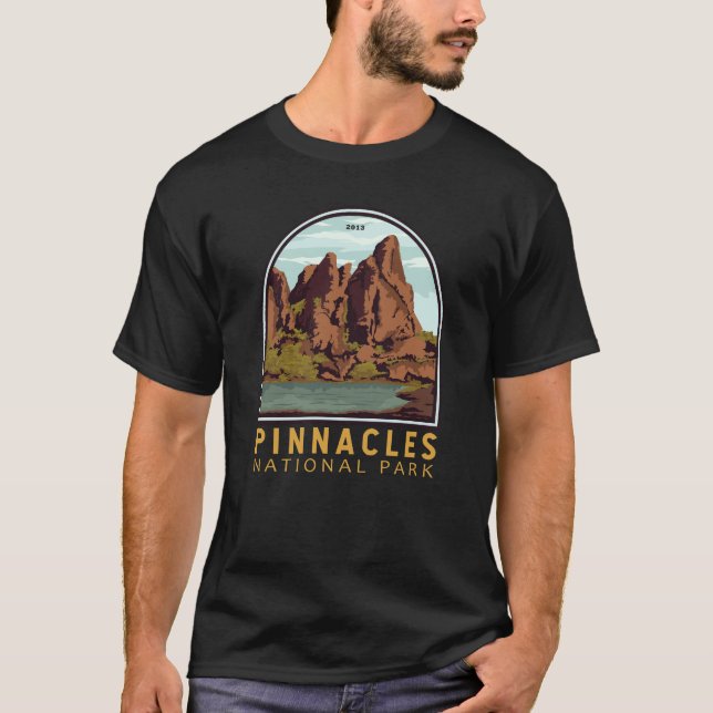 Camiseta Parque nacional Pinnacles Emblem de época (Anverso)