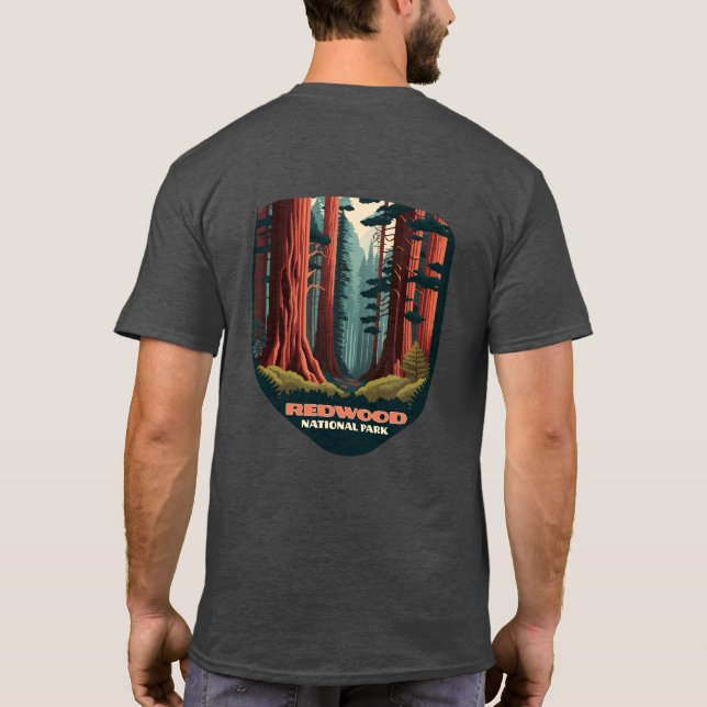 Camiseta Parque nacional Redwood Árboles de California (Reverso)