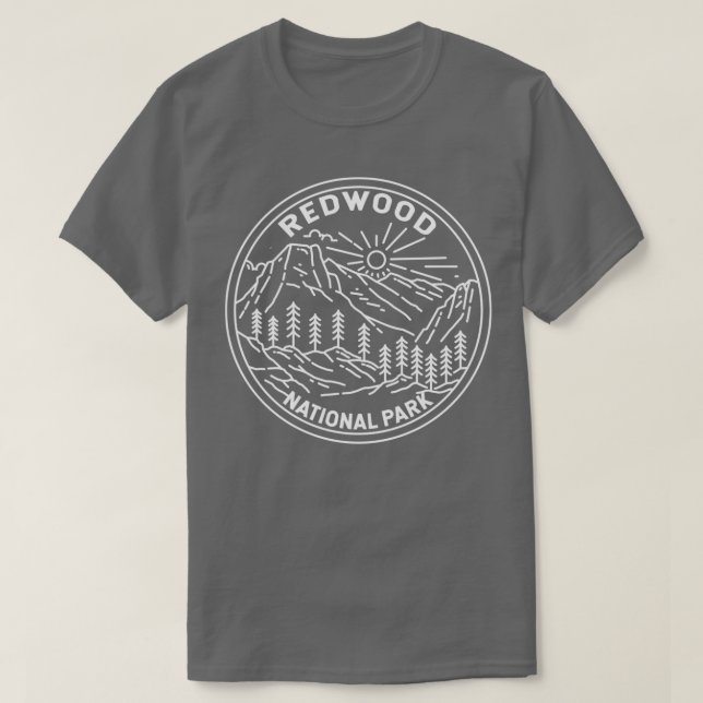 Camiseta Parque nacional Redwood California Monoline (Diseño del anverso)