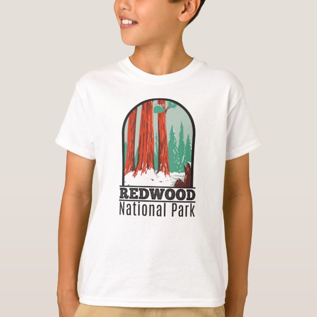 Camiseta Parque Nacional Redwood en Winter California Vinta (Anverso)