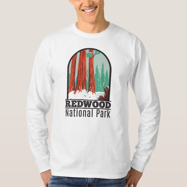 Camiseta Parque Nacional Redwood en Winter California Vinta (Anverso)