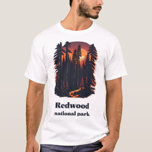 Camiseta Parque nacional Redwood Estilo Retro de California