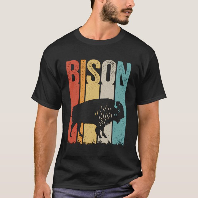 Camiseta Parque nacional Retro Bison Vintage American Buffa (Anverso)