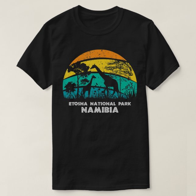 Camiseta Parque nacional Retro Etosha Namibia África (Diseño del anverso)