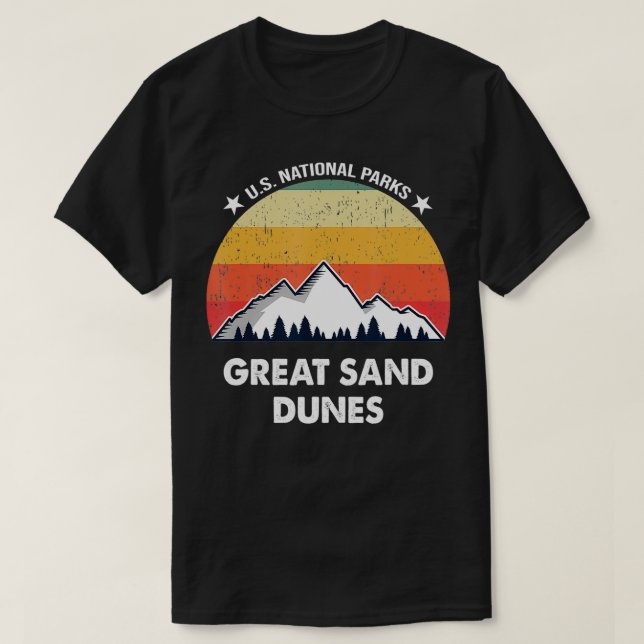 Camiseta Parque nacional Retro Great Sand Dunes (Diseño del anverso)