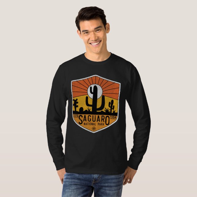 Camiseta Parque Nacional Retro Saguaro Arizona Tucson Cactu (Anverso completo)