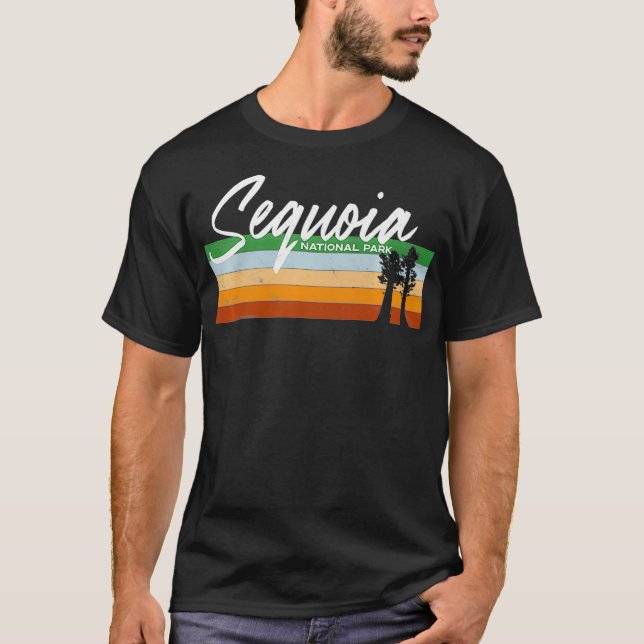 Camiseta Parque nacional Retro Sequoia California CA Premiu (Anverso)