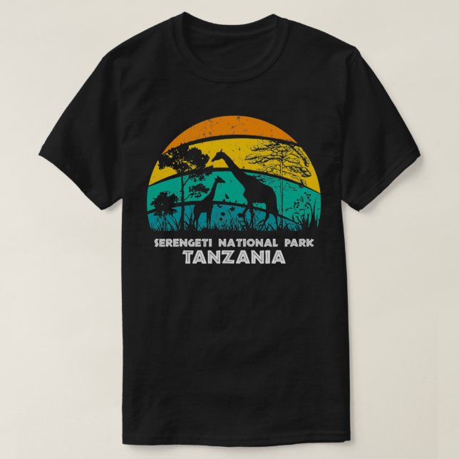 Camiseta Parque nacional Retro Serengeti 1 (Diseño del anverso)