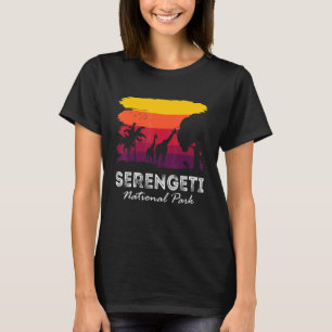 Camiseta Parque nacional Retro Serengeti África Girafa Safa