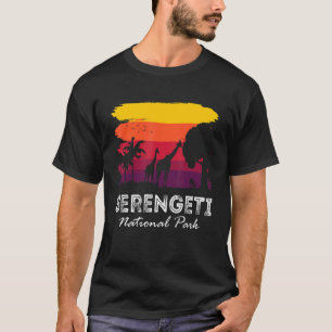 Camiseta Parque Nacional Retro Serengeti África Girafa Safa