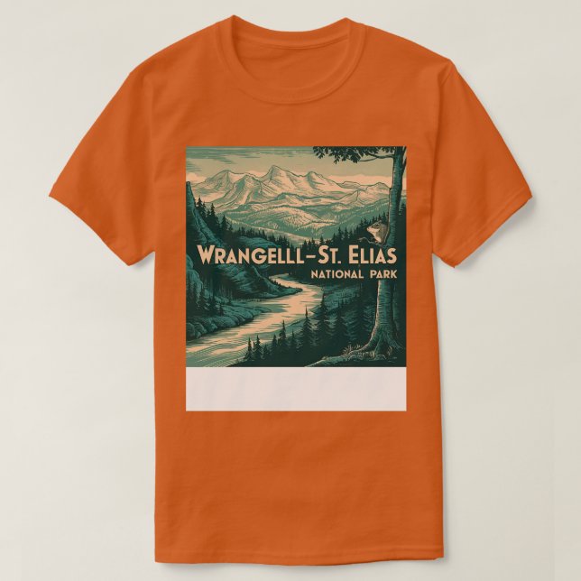 Camiseta Parque nacional Retro Wrangell St Elias TShirt (Diseño del anverso)
