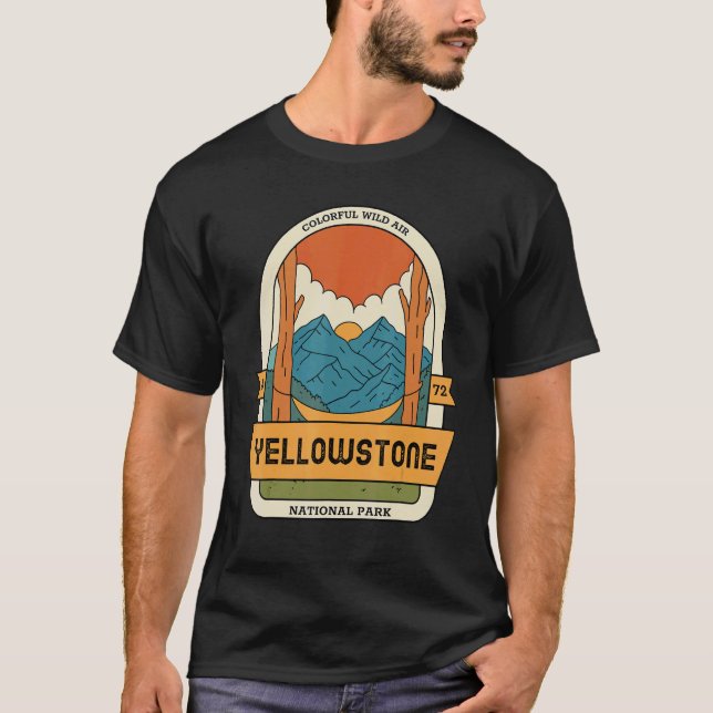 Camiseta Parque nacional Retro Yellowstone Aire salvaje col (Anverso)
