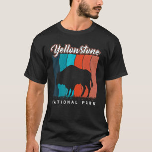 Camiseta Parque nacional Retro Yellowstone US Bison Buffalo